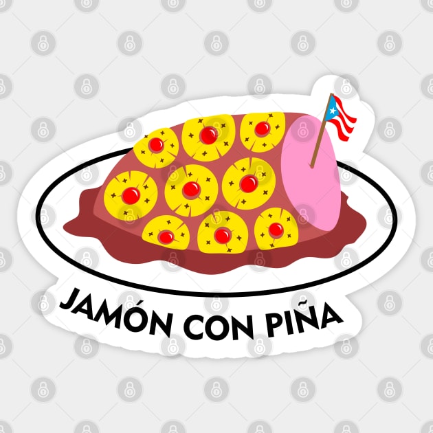 Jamon con Piña Puerto Rico Food Pineapple Ham Boricua Sticker by bydarling